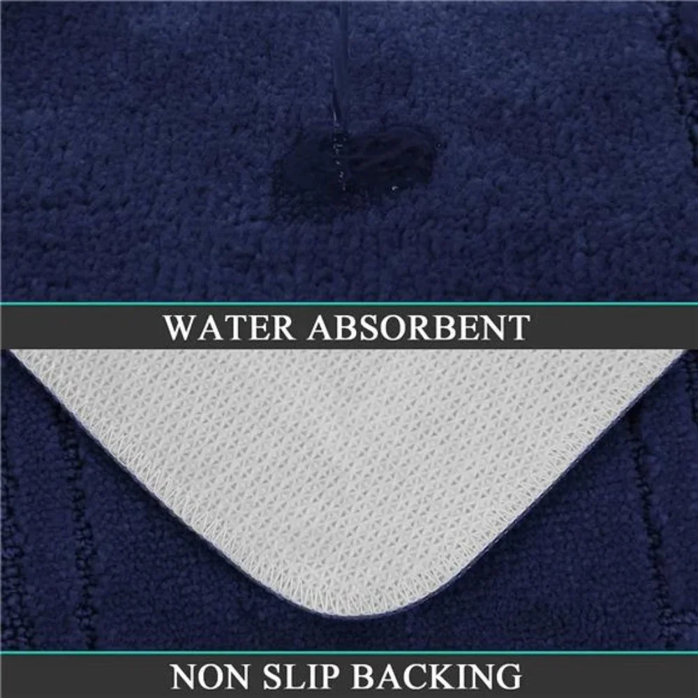Bathroom Rugs Set 3Piece with Toilet Cover,Non Slip &U-Shaped Contour Toilet Mat